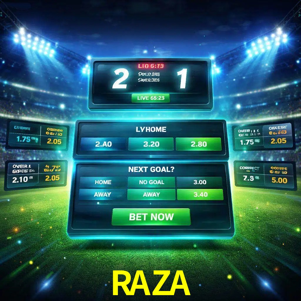 Vista de apuestas en vivo RAZA durante un partido en curso