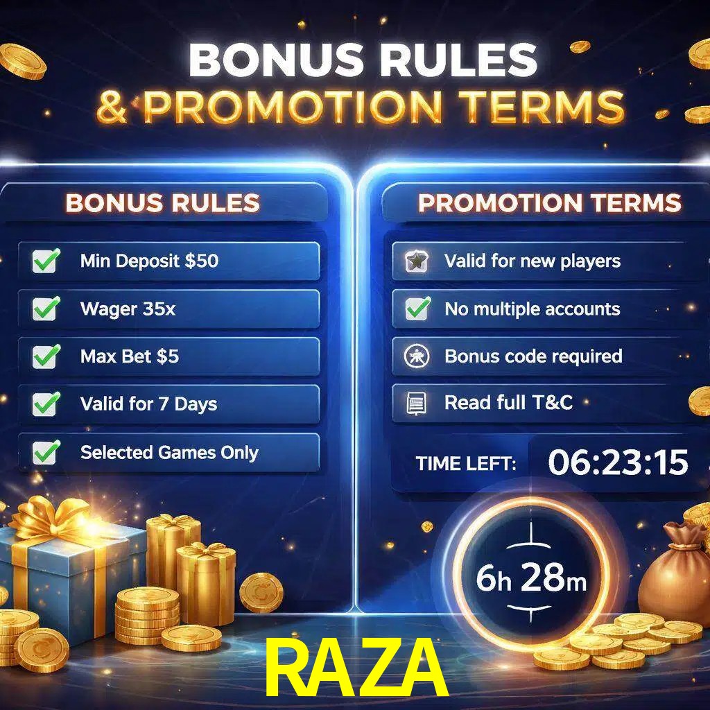 Reglas de promoción RAZA y condiciones de bonos explicadas visualmente